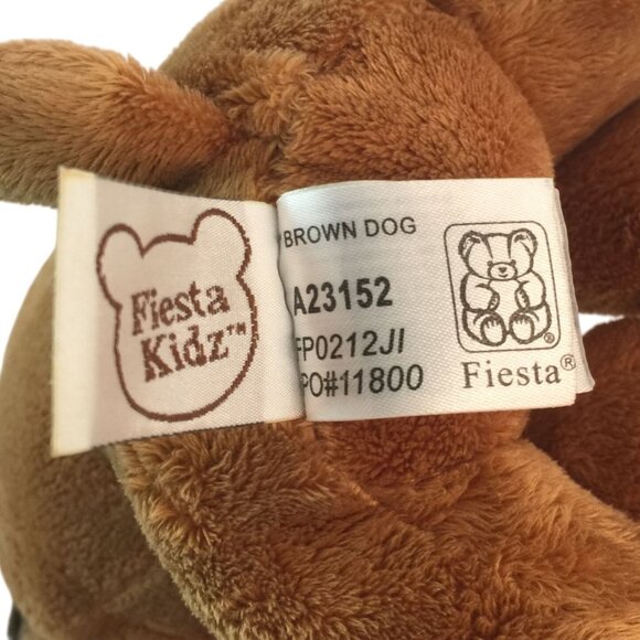 Fiesta Kidz Brown Dog Plush 7" Puppy Stuffed Animal Toy 2008 Eye Patch - Picture 7 of 8